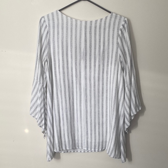 Striped V-Neck Women's Top - Picture 3 of 3